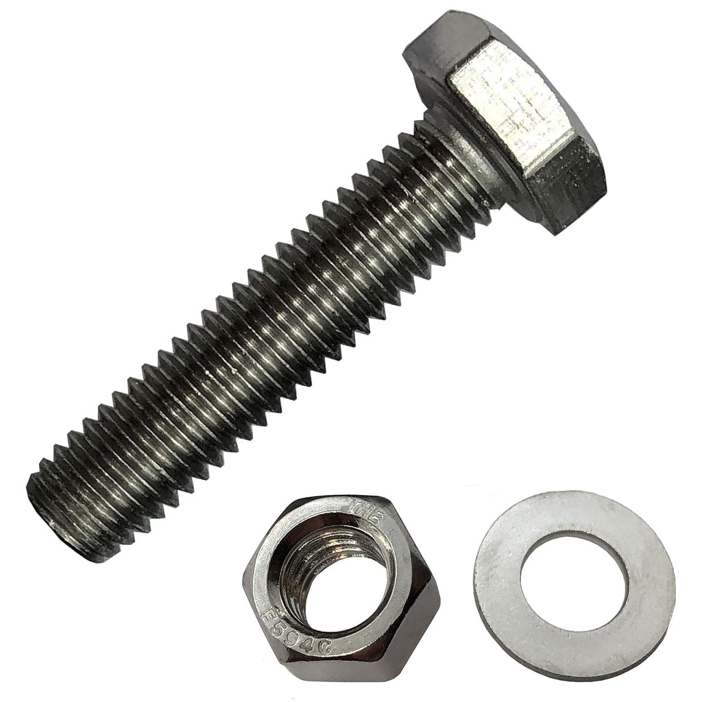 1/2' - 13 x 2-304-STAINLESS Steel Bolts, Nuts & WASHERS - 18-8 HEX Head Bolt - 304 Grade. General Purpose Bolts + Nuts + Washers - Full Thread Tap Bolts (100)