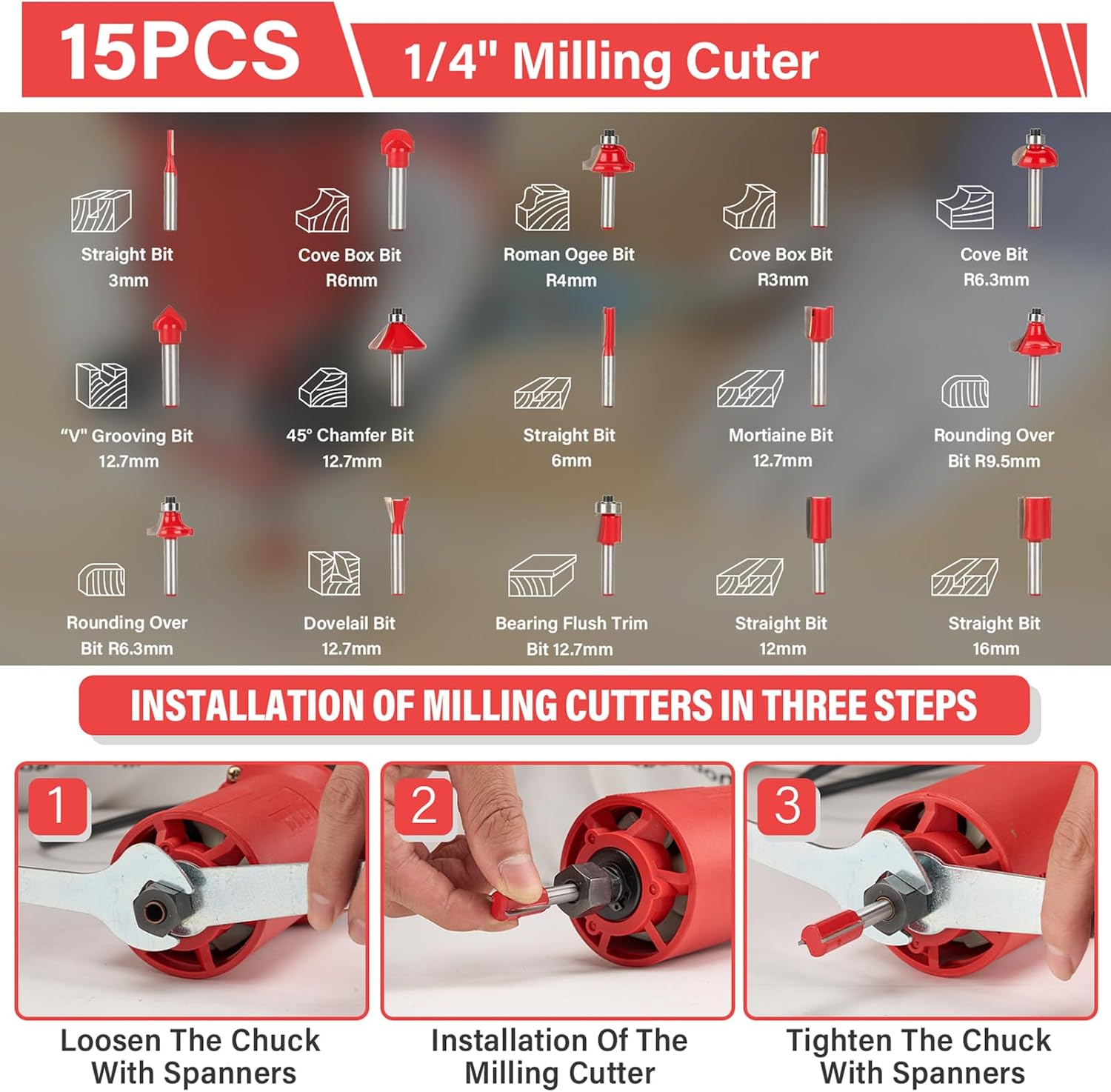 Wood Router,800W Compact Palm Router Tool, 31000RPM Wood Trimmer With 15PCS 1/4' Router Bits, Electric Corded Woodworking Router For Slotting & Trimming
