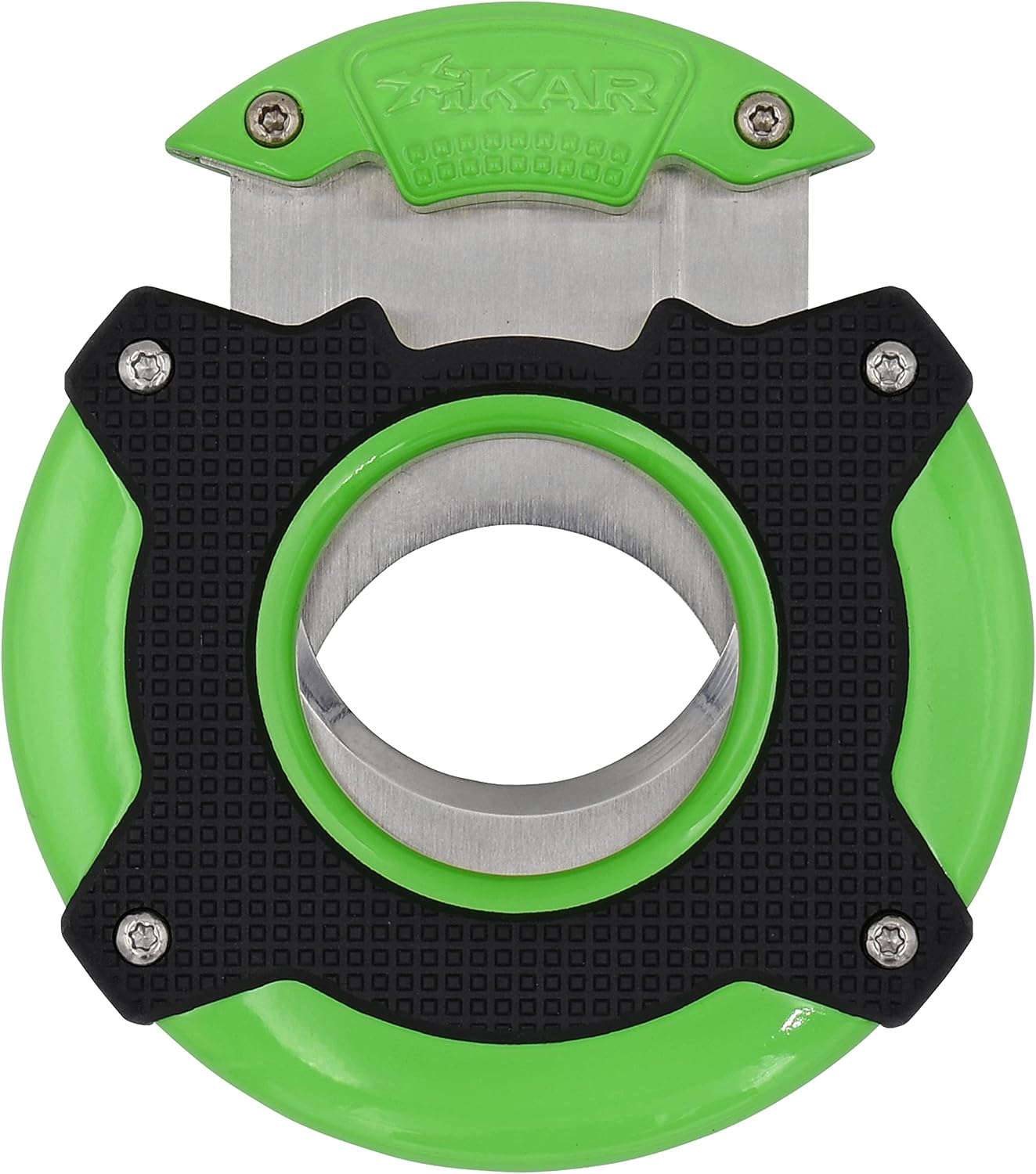 XIKAR Enso Cigar Cutter, Synchronized Double-Guillotine Stainless Steel Blades, Planetary Gear System, Green