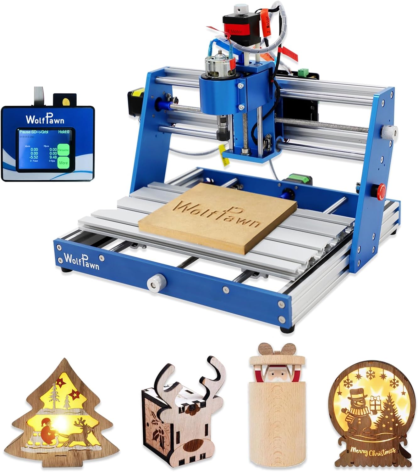 3018 CNC Machine All-Metal CNC Router Machine, with Offline Controller/Emergency-Stop 3 Axis Plastic Acrylic PCB PVC Wood Carving Milling Engraving Machine, XYZ Working Area 300x180x60mm