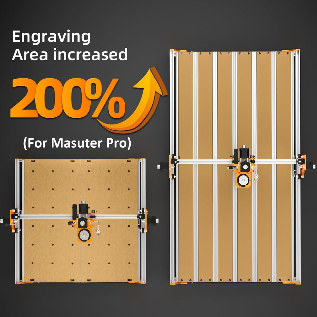 FoxAlien 4080 Y-axis Extension Kit for Masuter Pro, with Upgraded T-slot Hybrid Spoilboard CNC Router Machine Working Area Extend (15.75' x 31.5', X-Y)