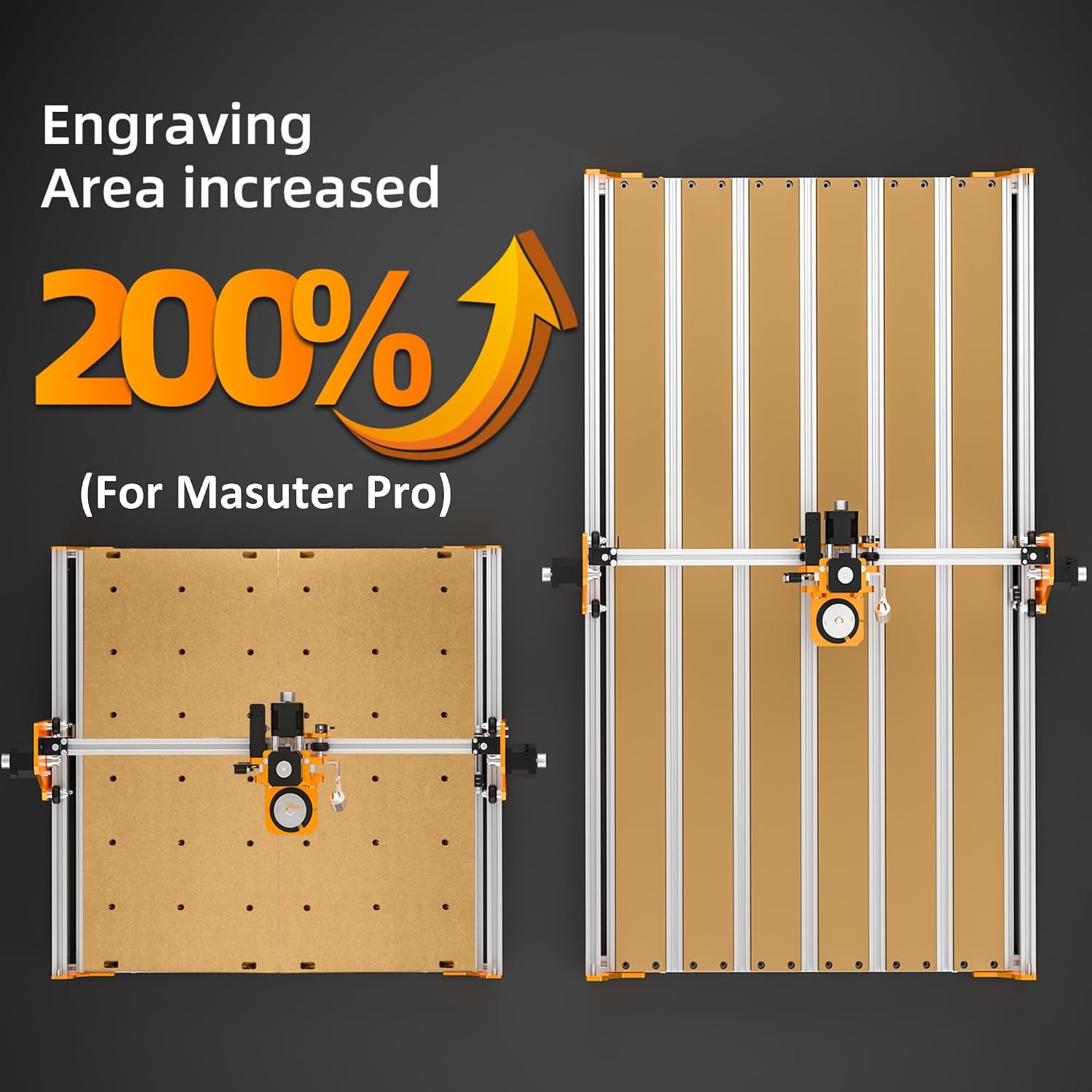 FoxAlien 4080 Y-axis Extension Kit for Masuter Pro, with Upgraded T-slot Hybrid Spoilboard CNC Router Machine Working Area Extend (15.75' x 31.5', X-Y)