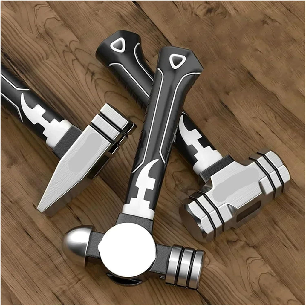 Heavy Duty Short Handle Octagonal Hammer High Carbon Steel Hand Tool Nail Hammer for Carpenter Woodworking(C)