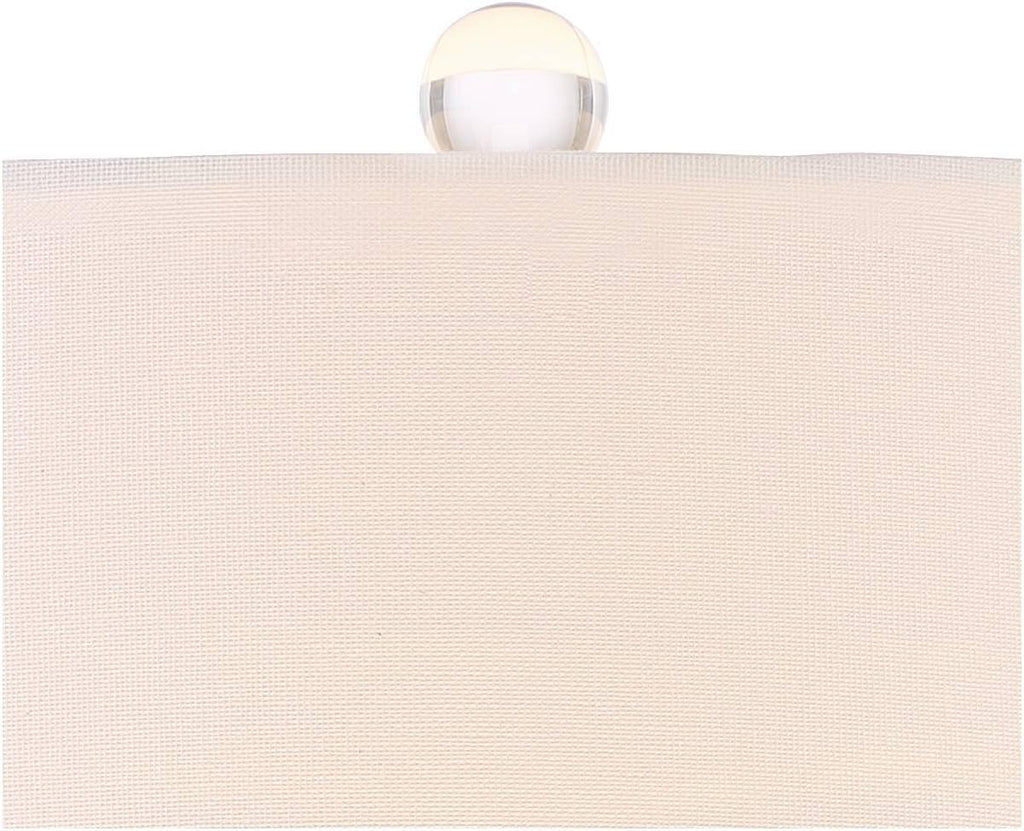 360 Lighting Solange 25' High Modern Glam Luxury Table Lamps Set of 2 Silver Finish Stacked Crystal White Shade Living Room Bedroom Bedside Nightstand House Office Home Reading Kitchen Entryway