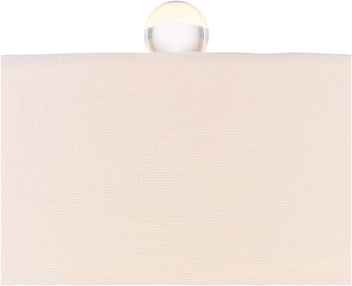 360 Lighting Solange 25' High Modern Glam Luxury Table Lamps Set of 2 Silver Finish Stacked Crystal White Shade Living Room Bedroom Bedside Nightstand House Office Home Reading Kitchen Entryway