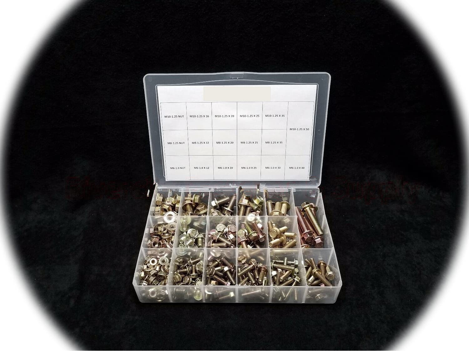 J.I.S Flange Nut & Bolt/Screw Assortment Kit M6, M8, M10 Metric Grade 10.9 267 Hardware Fastener Kit Set RV8920S