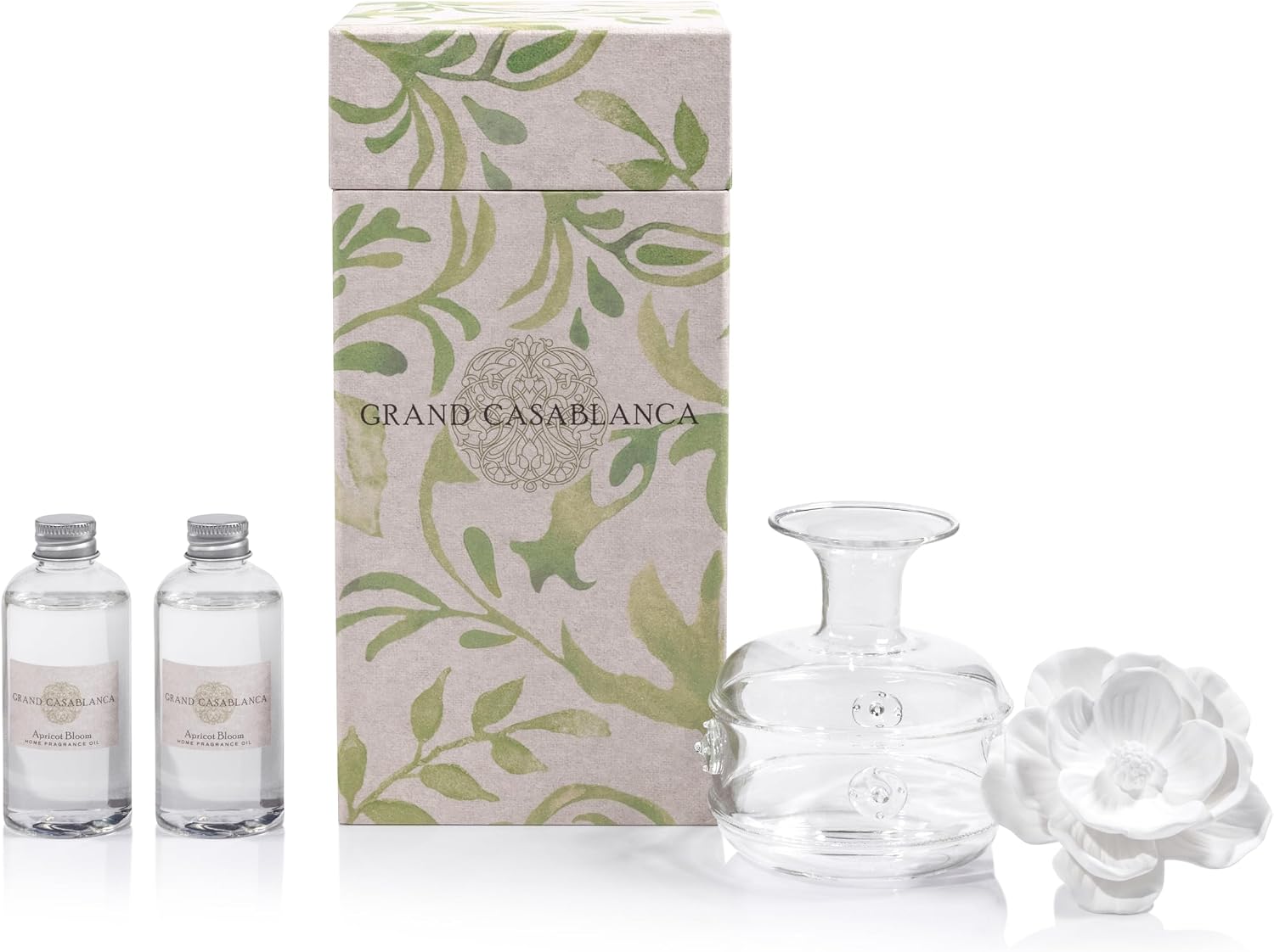 Zodax Grand Casablanca Porcelain Oil Diffuser - 6.76 oz -Apricot Bloom