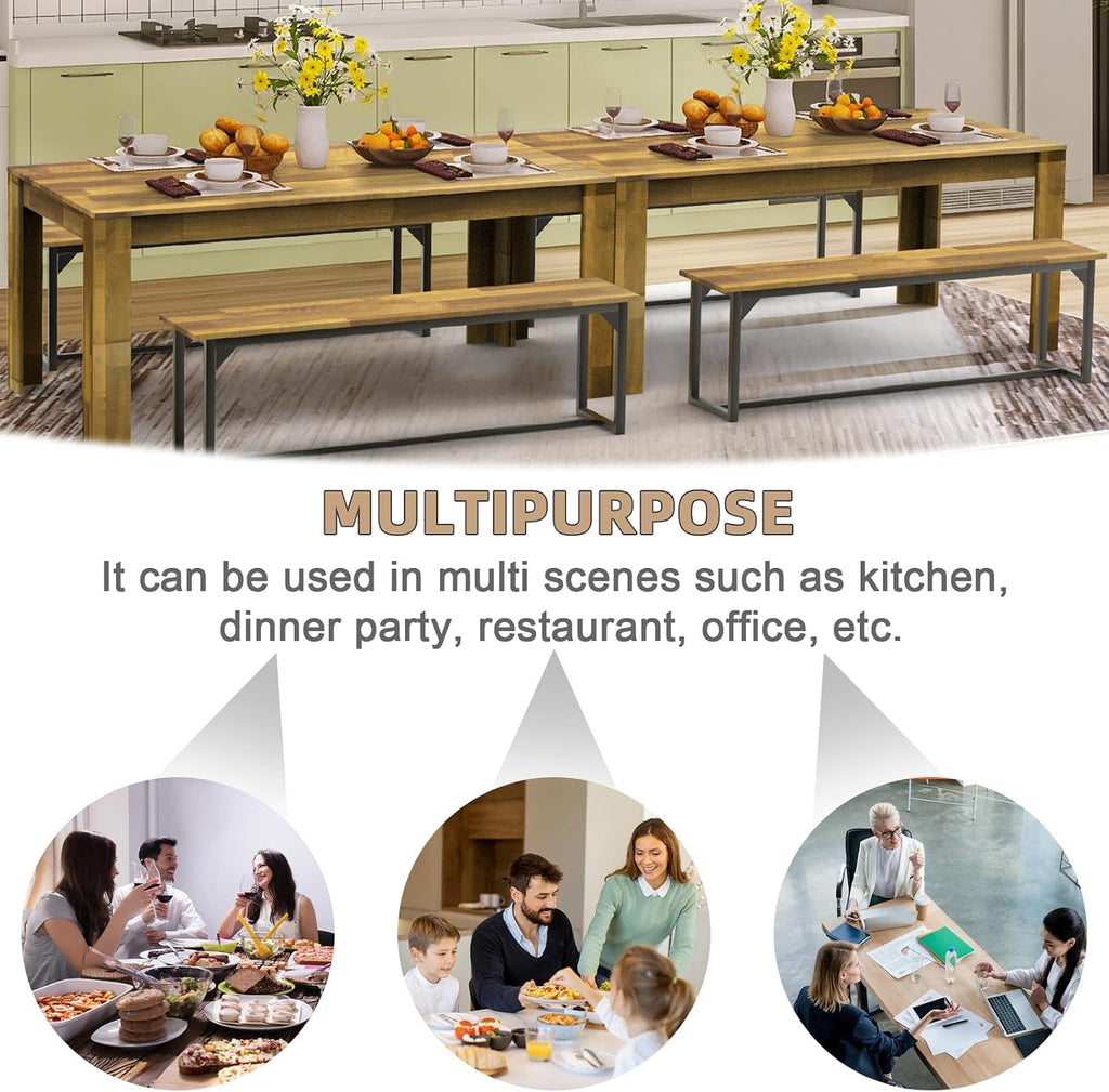 STHOUYN 71' 6ft Kitchen Dining Room Table for 6 8, Large Farmhouse Dinner Table, Wood Rectangular Long Tables for Big Family, Waterproof & Scratch Resistant (Brown)