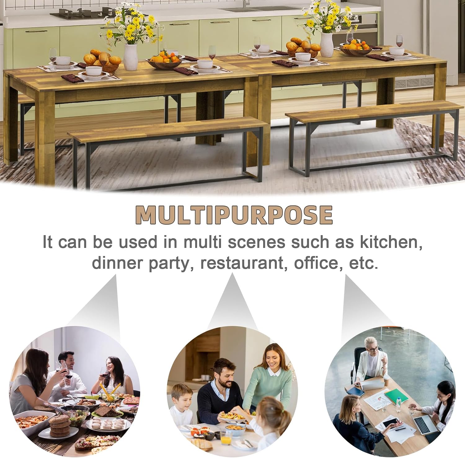 STHOUYN 71' 6ft Kitchen Dining Room Table for 6 8, Large Farmhouse Dinner Table, Wood Rectangular Long Tables for Big Family, Waterproof & Scratch Resistant (Brown)