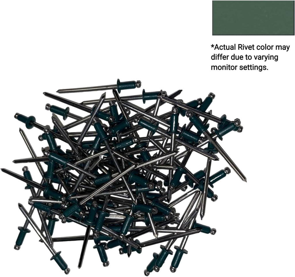 EAGLE 1: Stainless steel Rivets 1/8' x 1/4' (#43) (1000, Emerald Green)