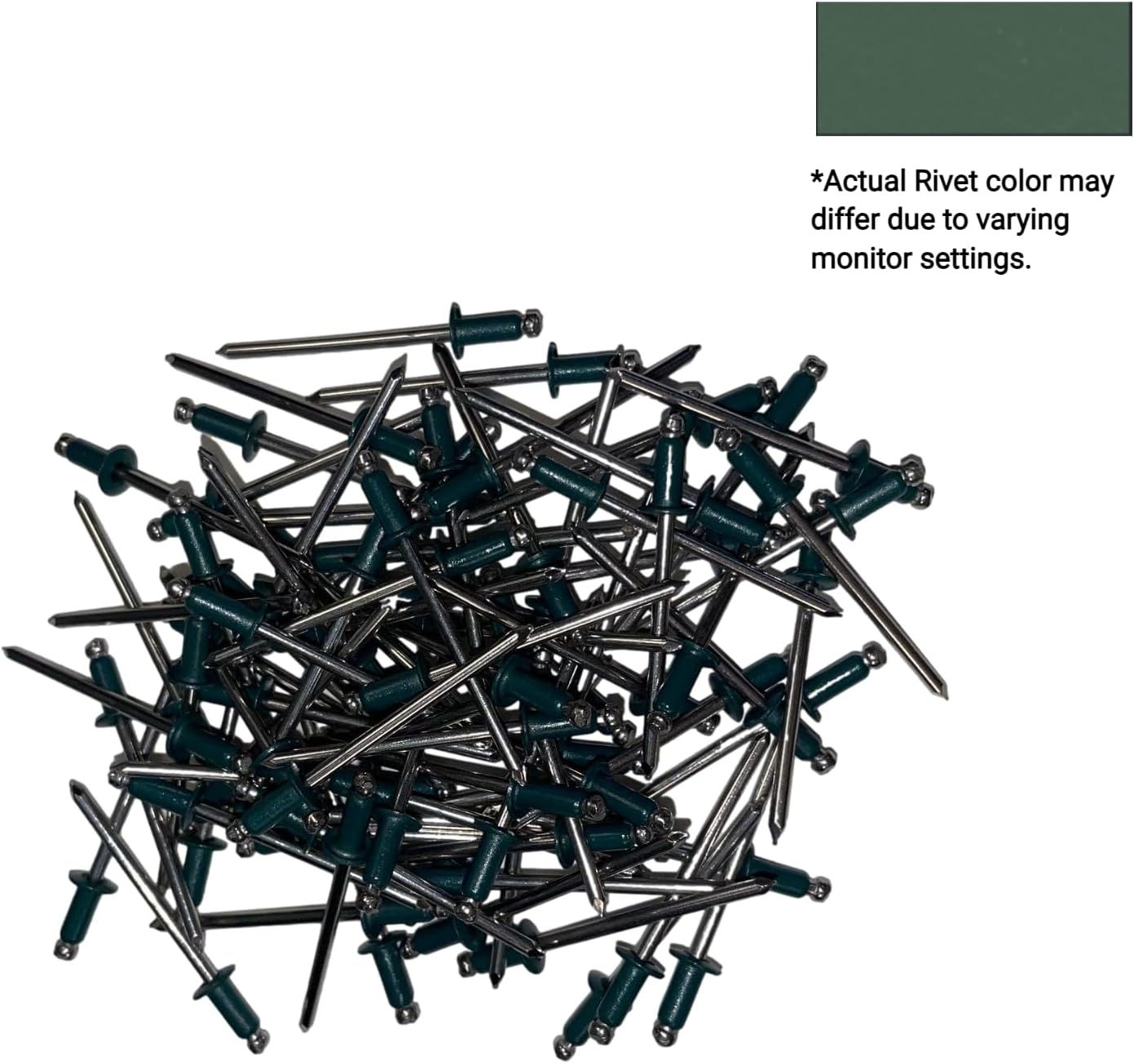 EAGLE 1: Stainless steel Rivets 1/8' x 1/4' (#43) (1000, Emerald Green)