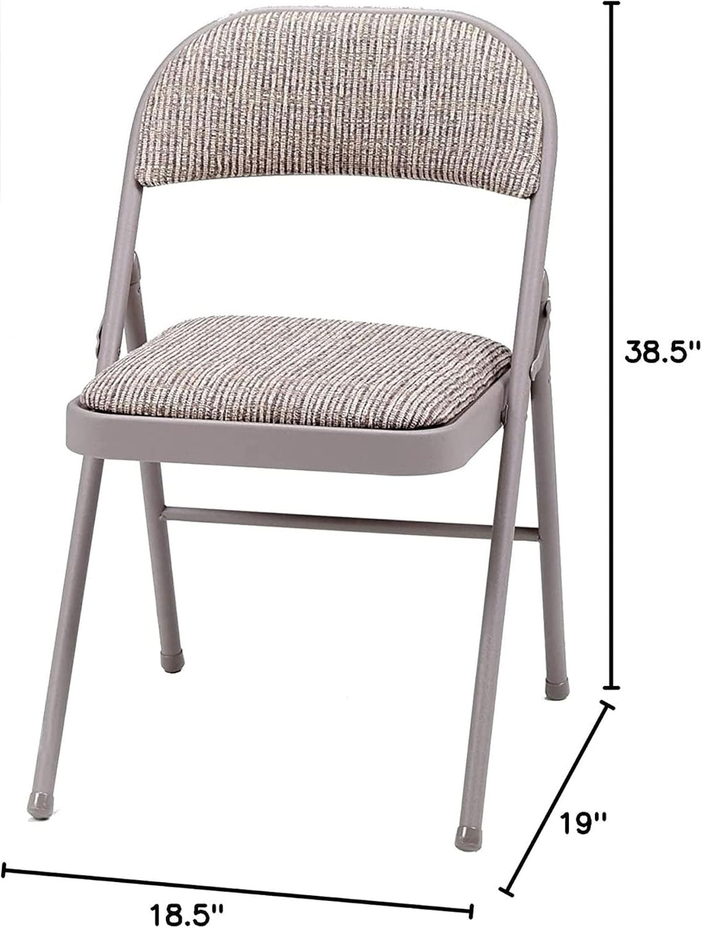MECO 4-Pack Steel Frame Folding Dining & Event Chairs, Chicory Lace Motif Upholstery, Beige - Foldable Seating with Cushioned Seat and Padded Back for Kitchen, Parties or Game Tables