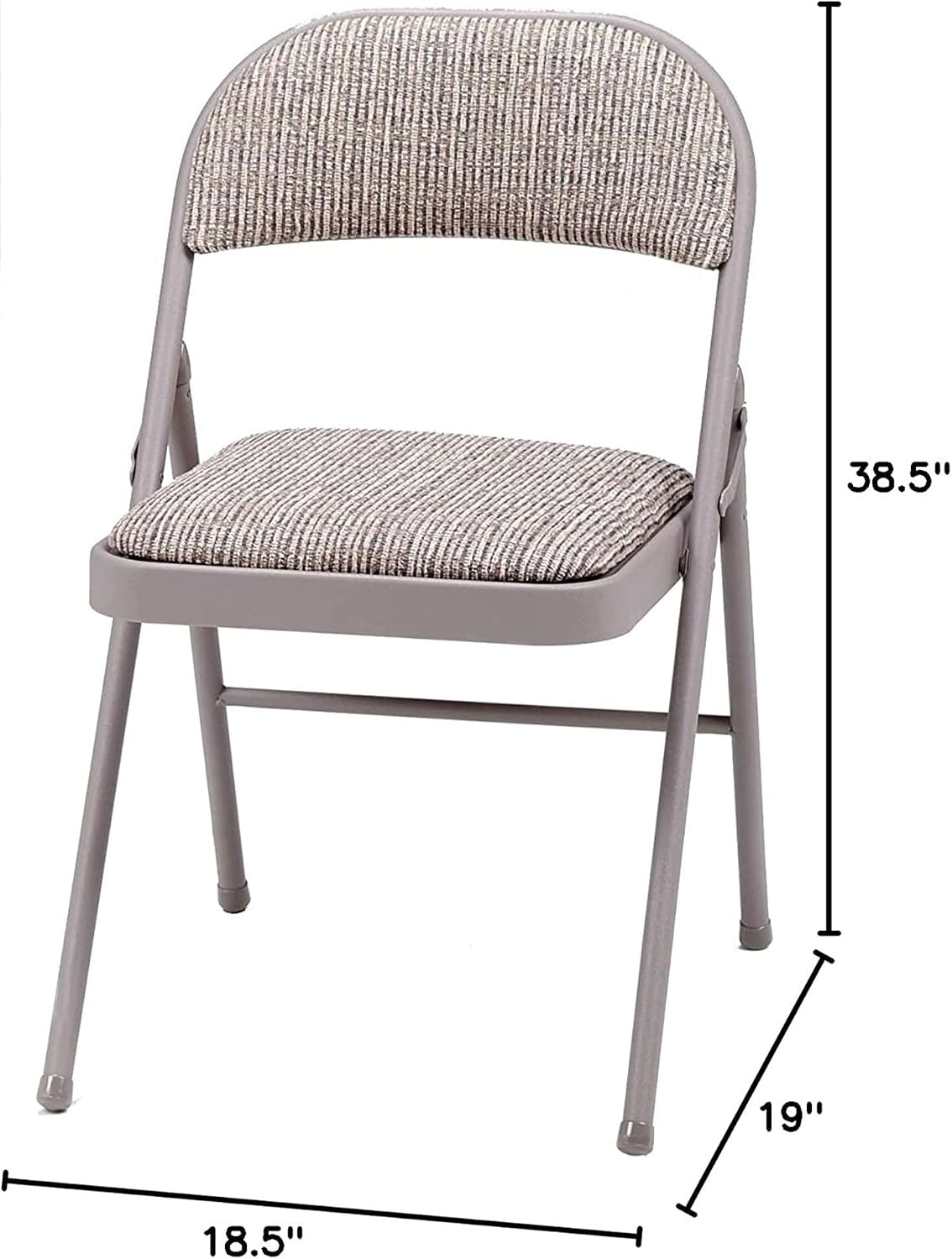MECO 4-Pack Steel Frame Folding Dining & Event Chairs, Chicory Lace Motif Upholstery, Beige - Foldable Seating with Cushioned Seat and Padded Back for Kitchen, Parties or Game Tables
