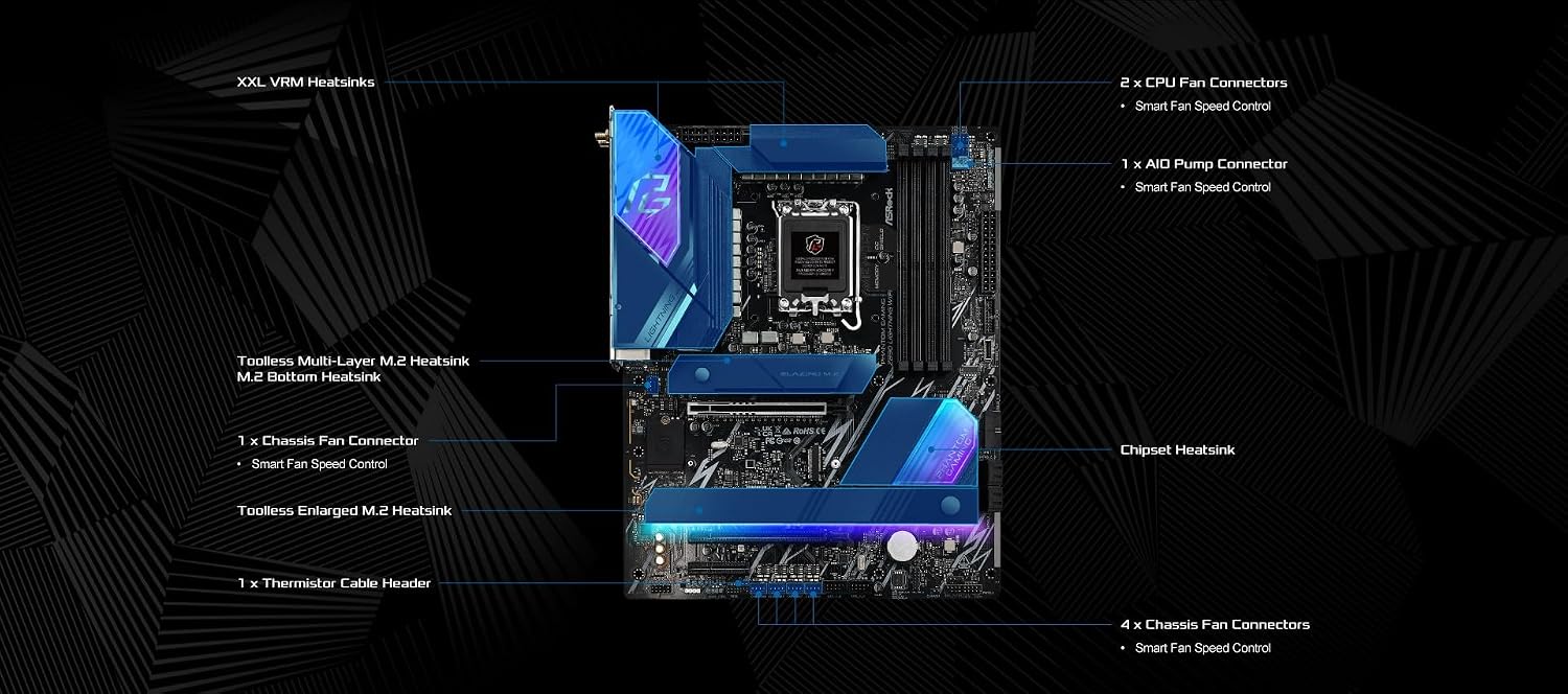 ASRock Intel Core Ultra Z890 Lightning WiFi 7 Phantom Gaming 9066 MHz DDR5 256 GB ATX Motherboard M.2 LGA1851RL-ILM