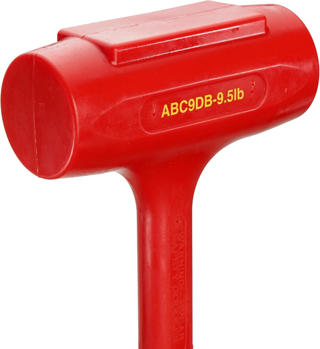 ABC HAMMERS 20' Dead Blow Sledge Hammer - 9.5 lb. USA Made, Polyurethane Hammer with Steel Shot Filled Head & Steel Reinforced Handle - ABC9DB