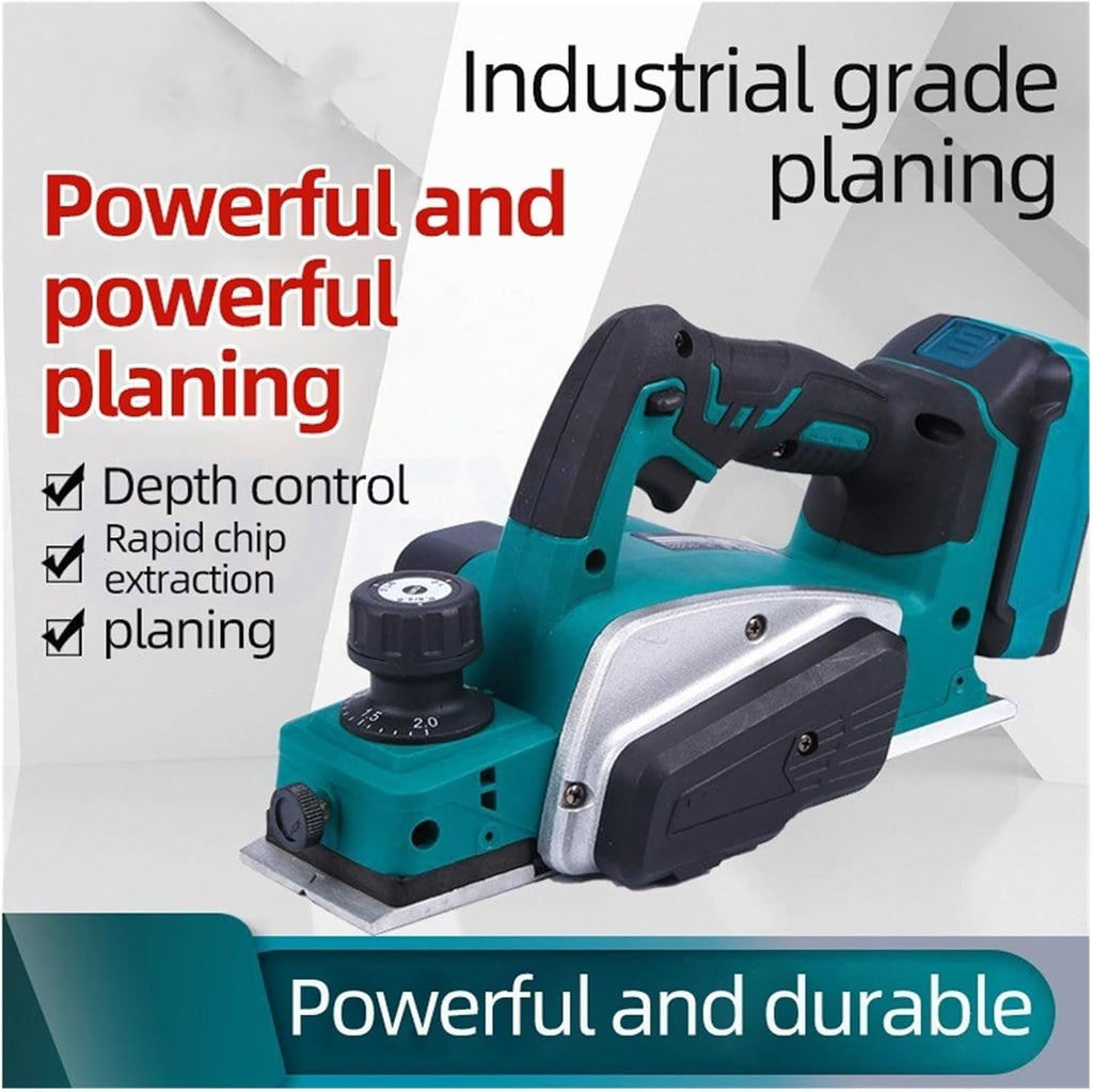 Handheld Electric Planer Cordless Wood Planing Mac Cordless Electric Hand Planer Home DIY Furniture Cutting Tool Router Trimmer Power Planer For Woodworking Fit 18V Batterying