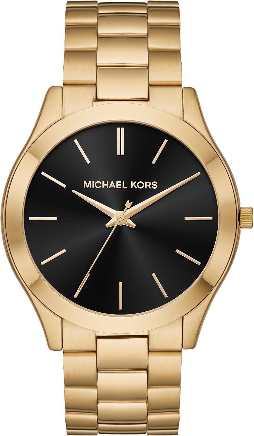 Michael Kors MK9122 - Slim Runway Three-Hand Beige Gold-Tone Stainless Steel Watch
