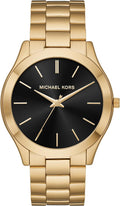Michael Kors MK9122 - Slim Runway Three-Hand Beige Gold-Tone Stainless Steel Watch