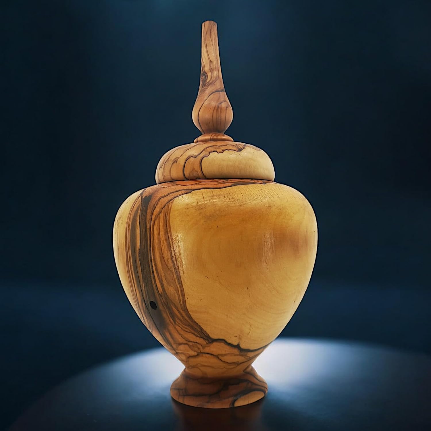Hand-Turned Olive Wood Lidded Box - Decorative Vase, Rustic Home Decor, Jewelry Box, Unique Gift, New Home & Housewarming Wood Decor