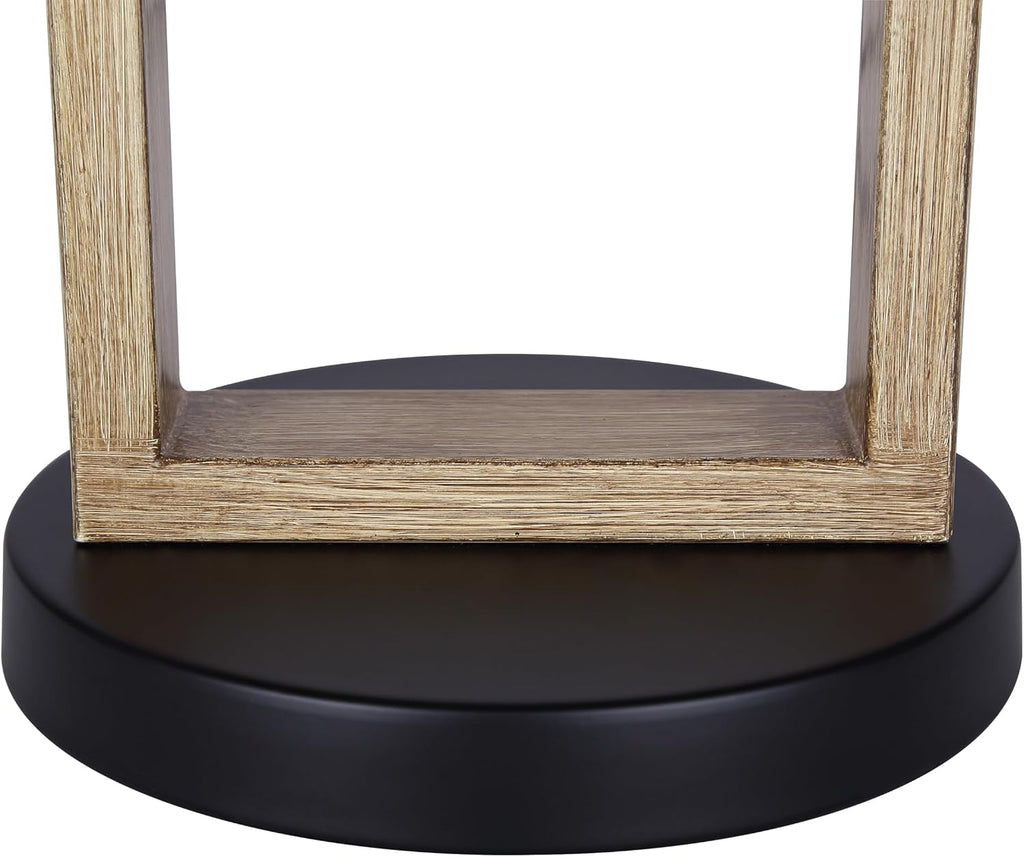 Canarm Burke Table Lamp 26-Inch Modern Rustic Matte Black and Wood Finish with On-Off Switch on Base Ideal for Living Room and Bedroom Accent Lighting