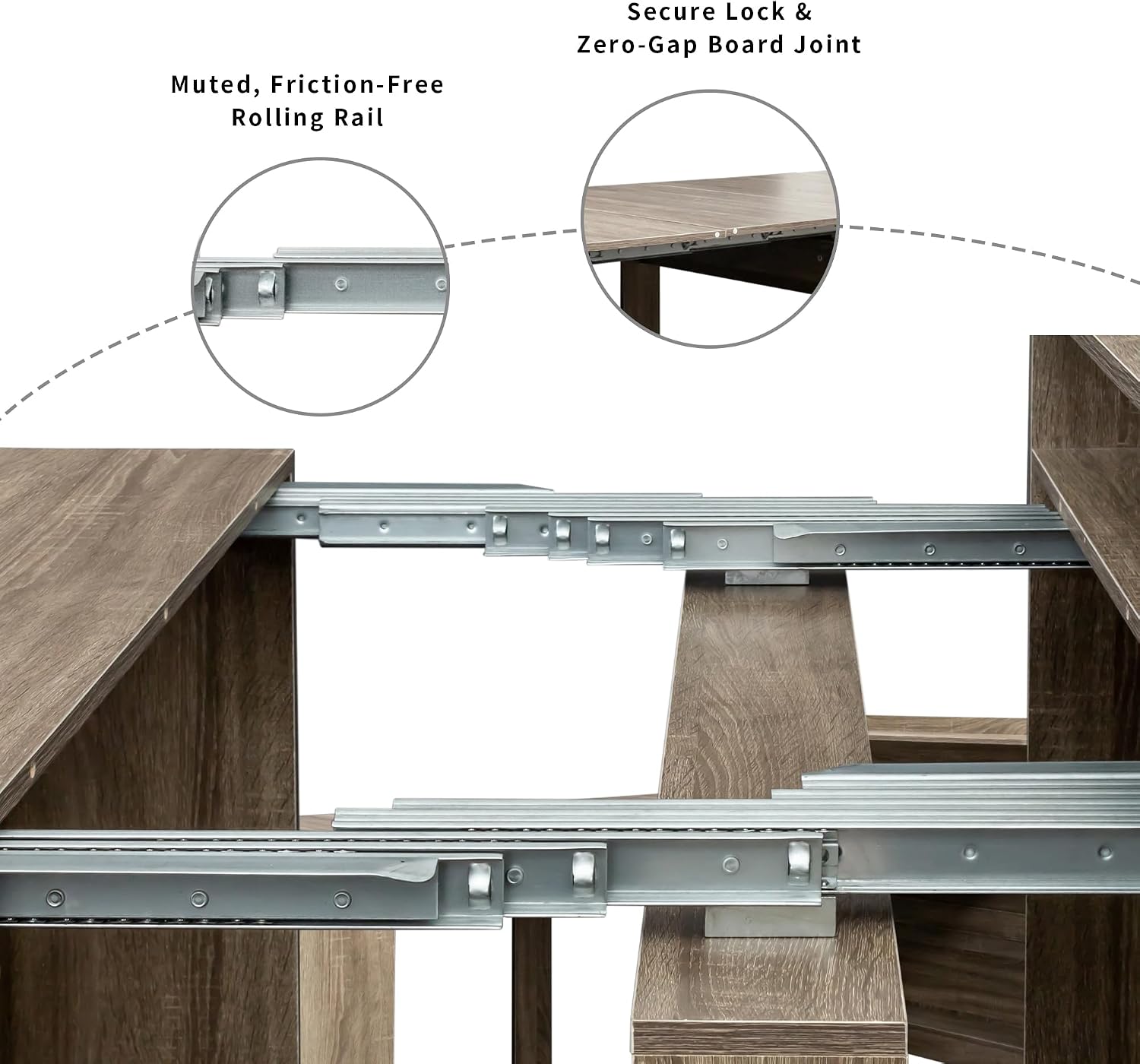 Transformer Folding Console Table for 2-9 People, Extendable Dining Table, Space Saving Dining Room Table for Apartments & Homes, Grey