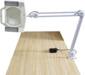 10X Magnifying Glass with Light and Clamp Led Lamp Light Magnifier with Stand Flexible LED Desk Lamp Hands Free for Close Work Reading Repair Crafts 110V White