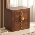Black Walnut Wooden Jewelry Box, Wood Jewelry Organizer with 2 Side Doors Mirror Lockable Classical Style for Watch Necklace Ring Earring Storage, Ideal Gift-6 Layer