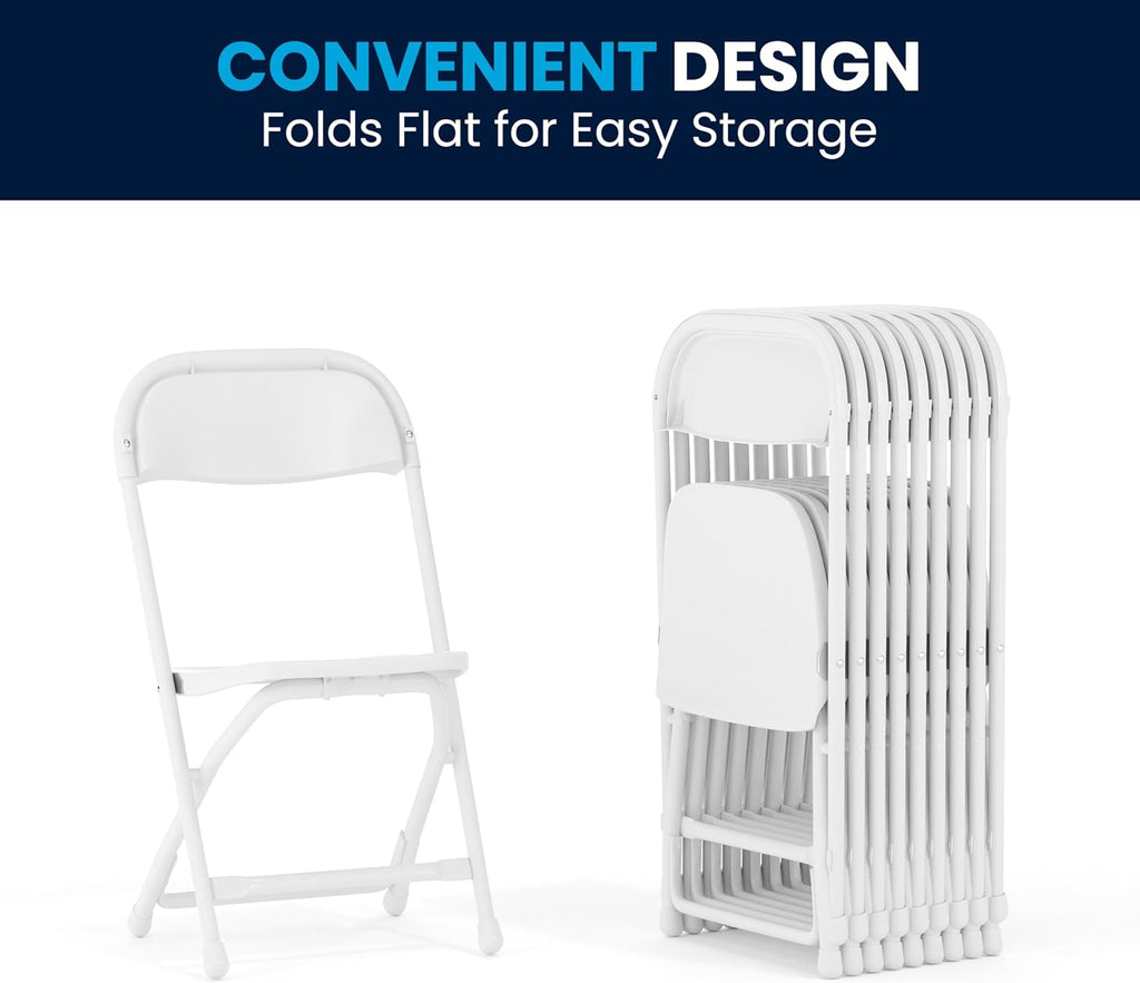 Flash Furniture Timmy Kids Plastic Folding Chairs for Pre-K through Kindergarten, Children's Folding Chairs for Daycare and Events, Set of 10, White