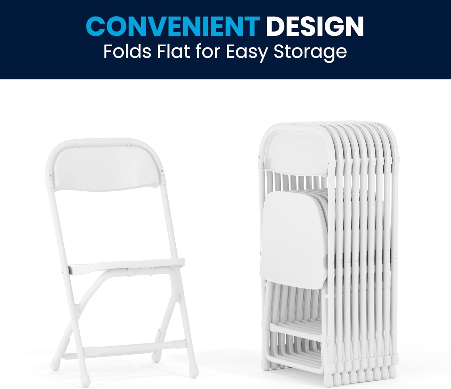 Flash Furniture Timmy Kids Plastic Folding Chairs for Pre-K through Kindergarten, Children's Folding Chairs for Daycare and Events, Set of 10, White