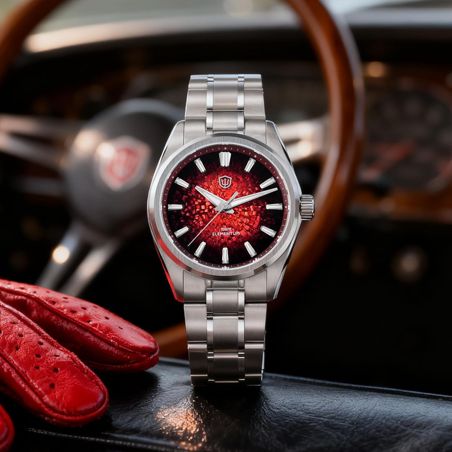 watchdives WD0003C Elementum Original Design Men Watch VH31 Sweep Second Quartz Watch 36mm Sapphire Crystal Luxury Wristwatch 100m Waterproof