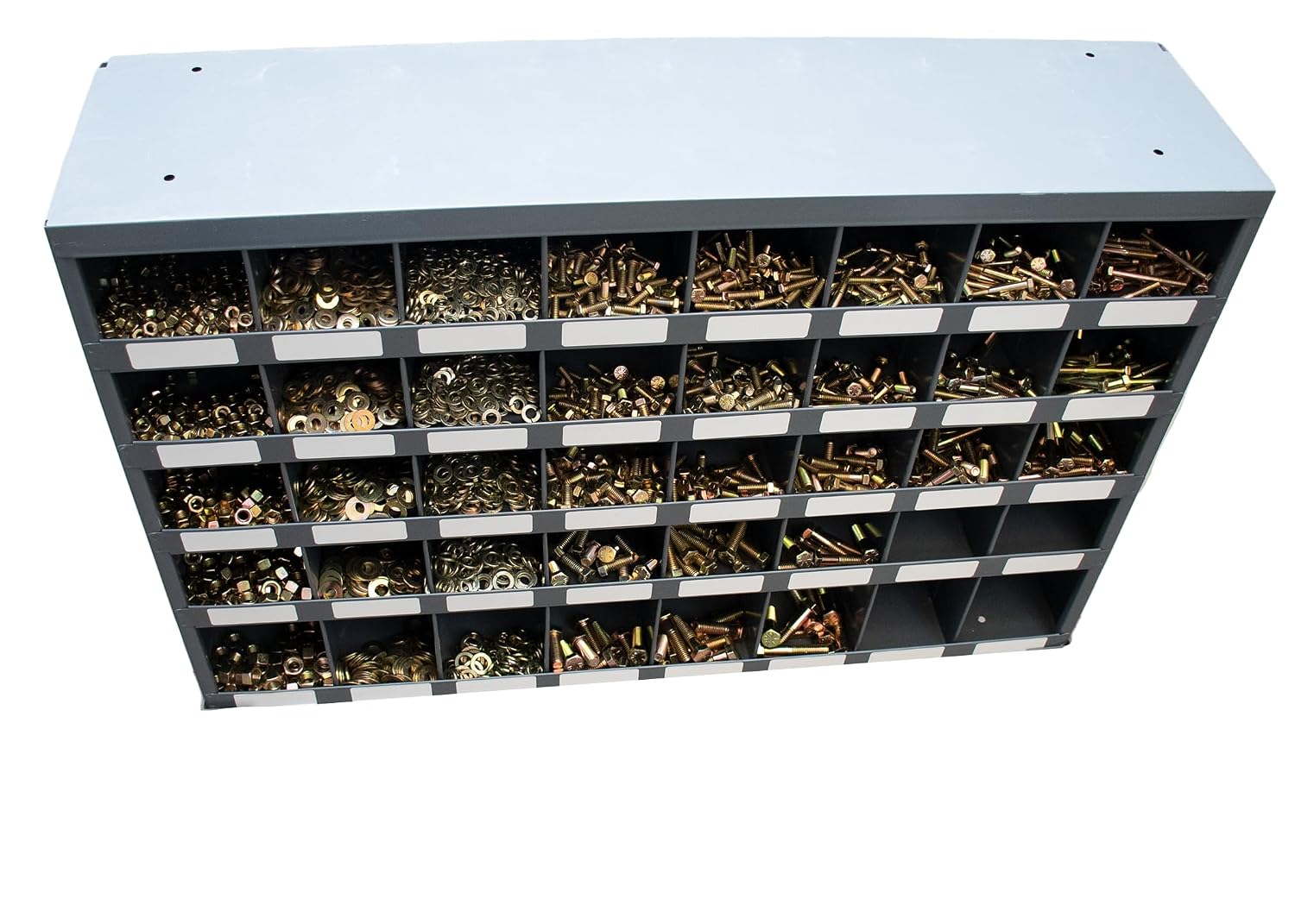 2510 Piece Fine Thread SAE Grade 8 Bolt, Nut, and Washer Assortment with 40 Hole Bin