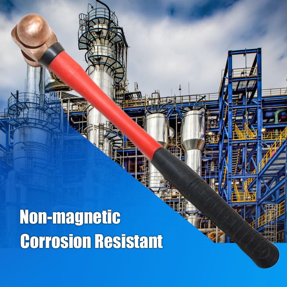 Nixalith Copper Ball Pein Hammer - 40oz,Copper Ball Peen Hammer Head 1130g,Length 400mm(16 inch),Metalworking Tool,Ergonomical Anti-slip Handle