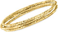 Ross-Simons Italian 22kt Gold Over Sterling Jewelry Set: 3 Hammered Bangle Bracelets