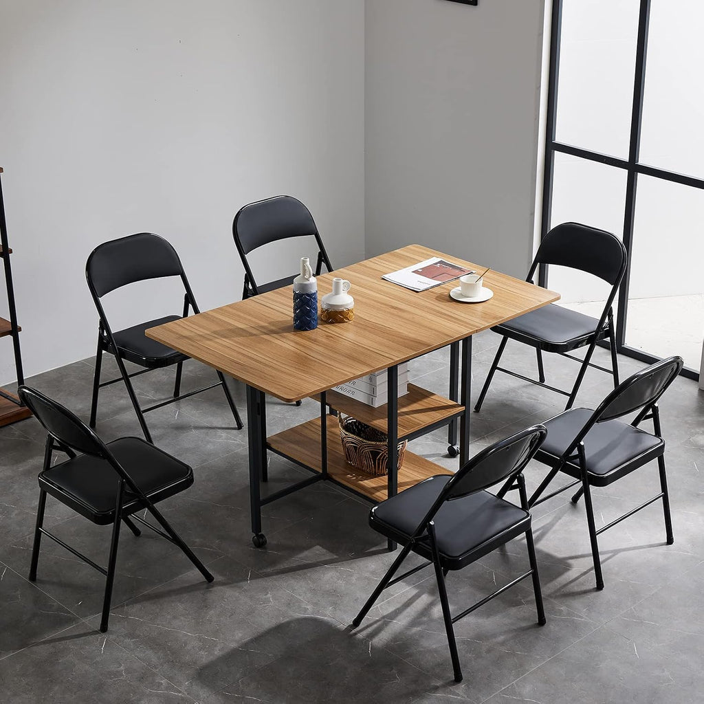 Karl home 10 Pack Black Folding Chairs with Padded Seats for Outdoor & Indoor, Portable Stackable Commercial Seat with Steel Frame for Events Office Wedding Party, 330lbs Capacity