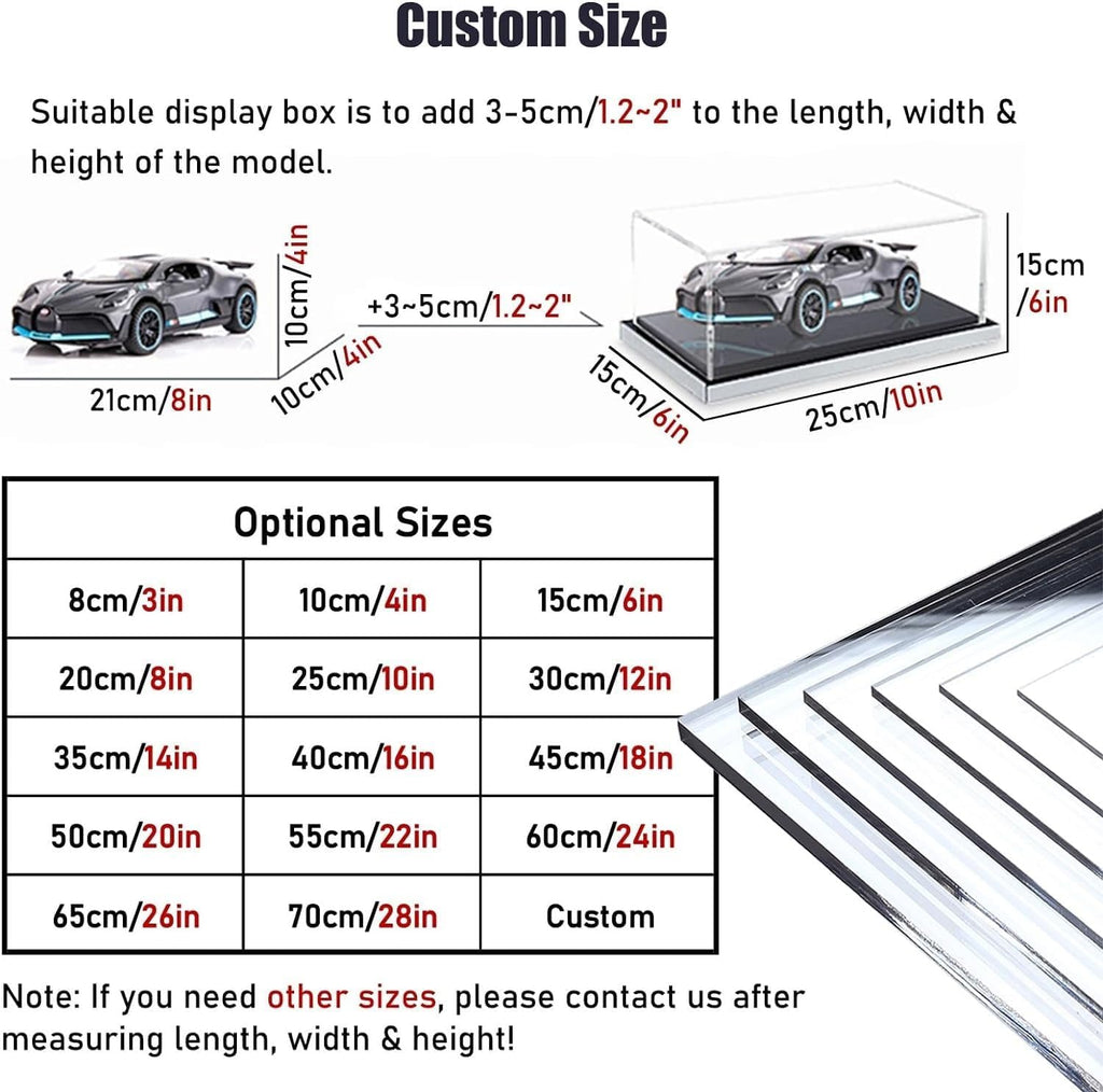 12 14 16 18 20 22 24 26 28 Inch Trophy Holder Clear Acrylic Display Case Assemble Box with Black Base, Dustproof Storage for Souvenirs & Awards(35x35x30cm/14x14x12in)