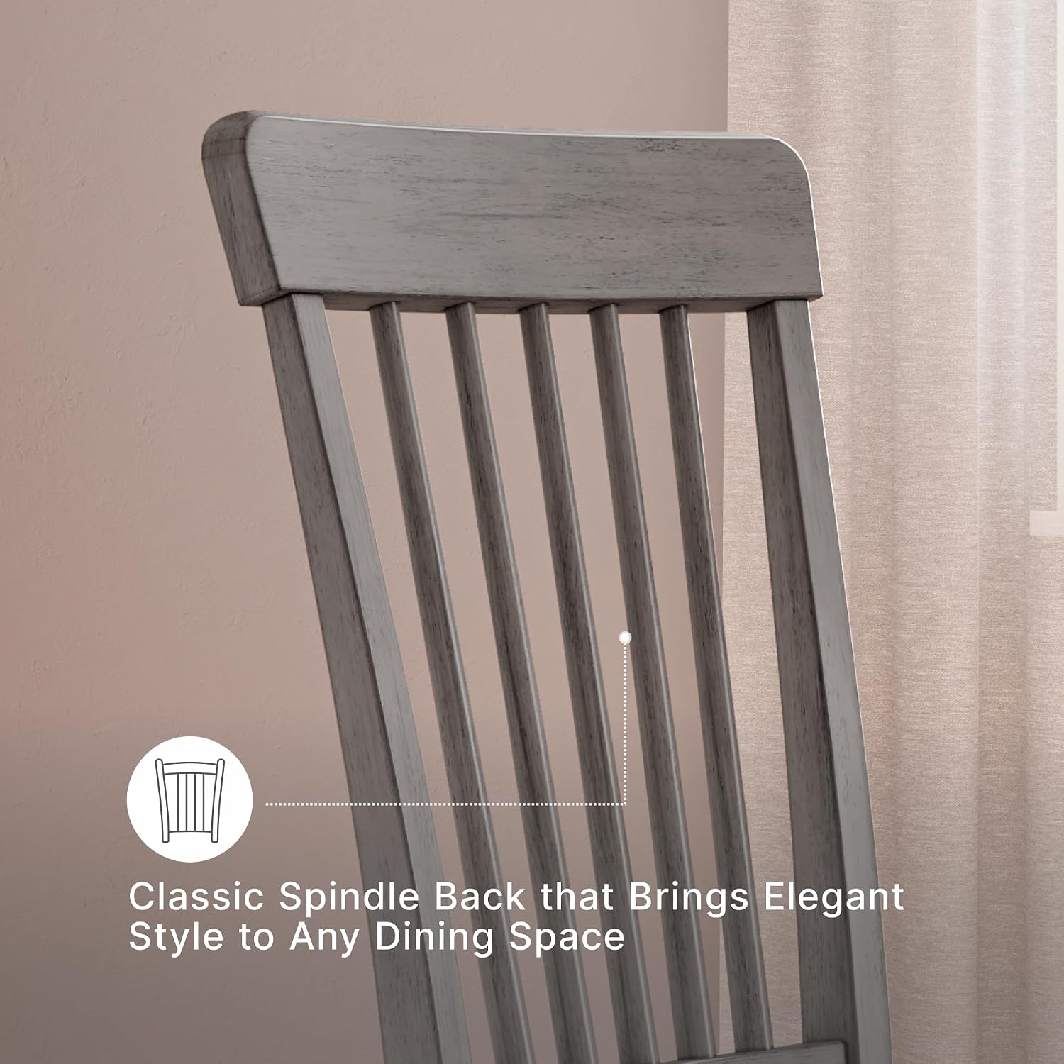 Signature Design by Ashley Shullden Casual Dining Room Side Chair with Spindle Back, 2 Count, Gray