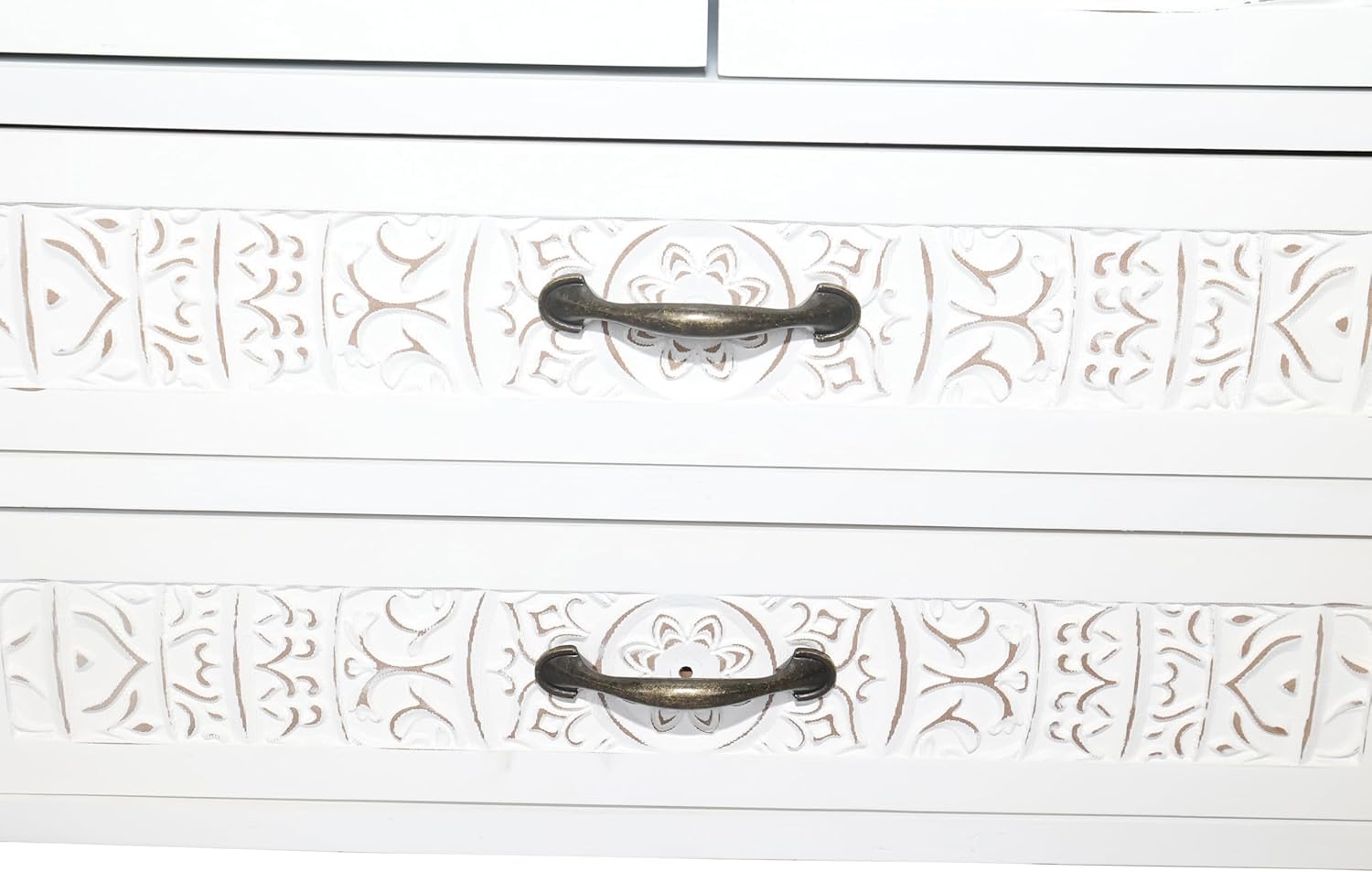 LKTART 48' Tall Vintage Sideboards Carved Wood Buffet Cabinet,Farmhouse Pantry Decorative Cabinet with Carved Doors and Drawers for Home Decor and Finishing Fir Wood