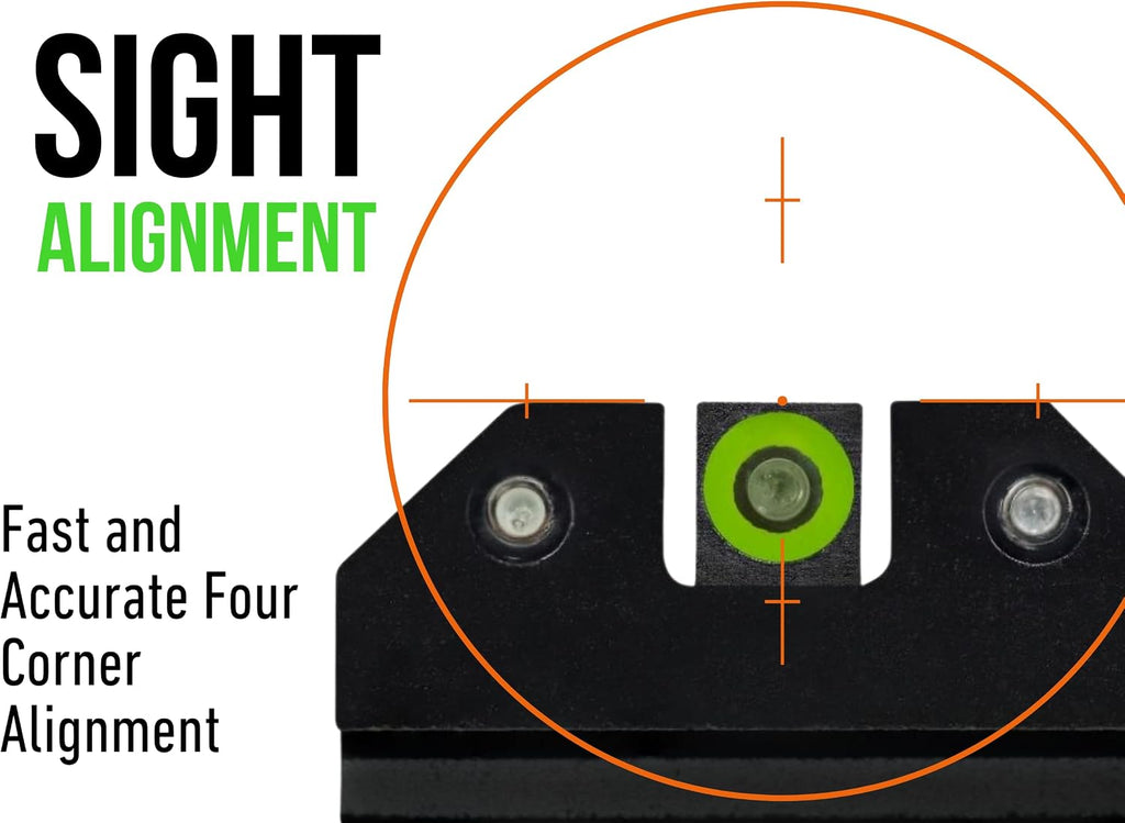XS SIGHTS R3D Tritium Night Sight Green in Suppressor Height for Glock 42, 43, 43x, & 48 Gen 1-5, Front and Rear Glow in The Dark Tritium for Tactical Applications