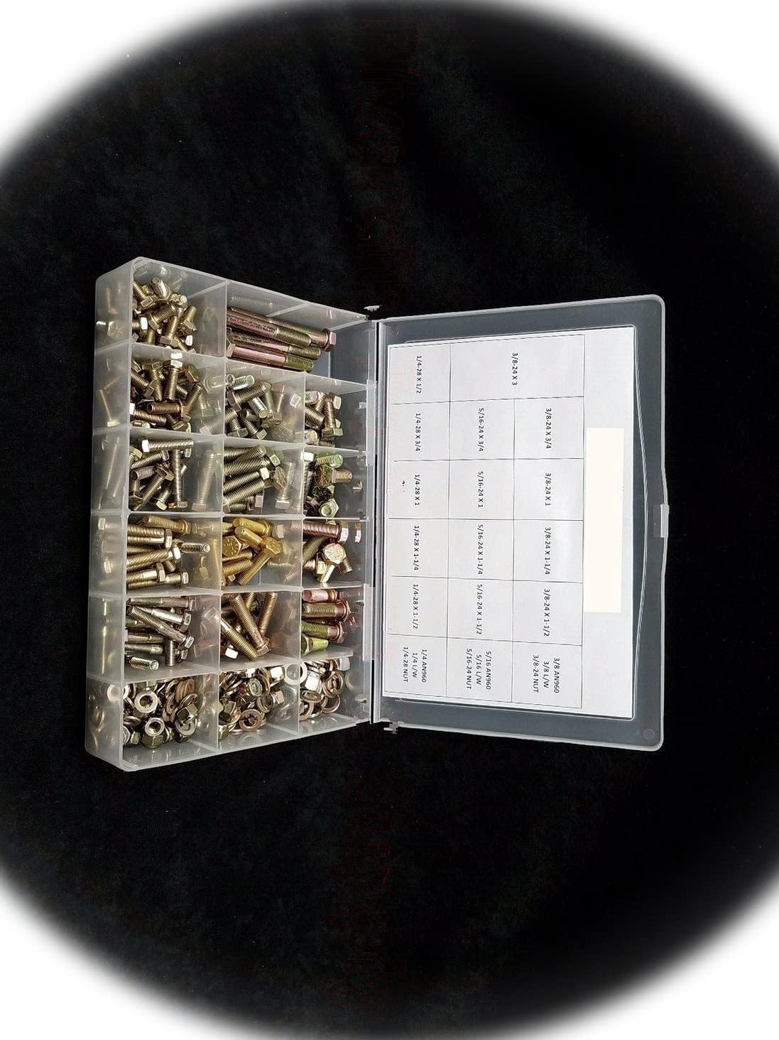Grade 8 SAE Bolt, Nylock Nut with AN960- Washers Assortment – Kit Fine Thread Multi-Purpose Comprehensive Hardware Fastener Assortment Kit Cit01214Riv