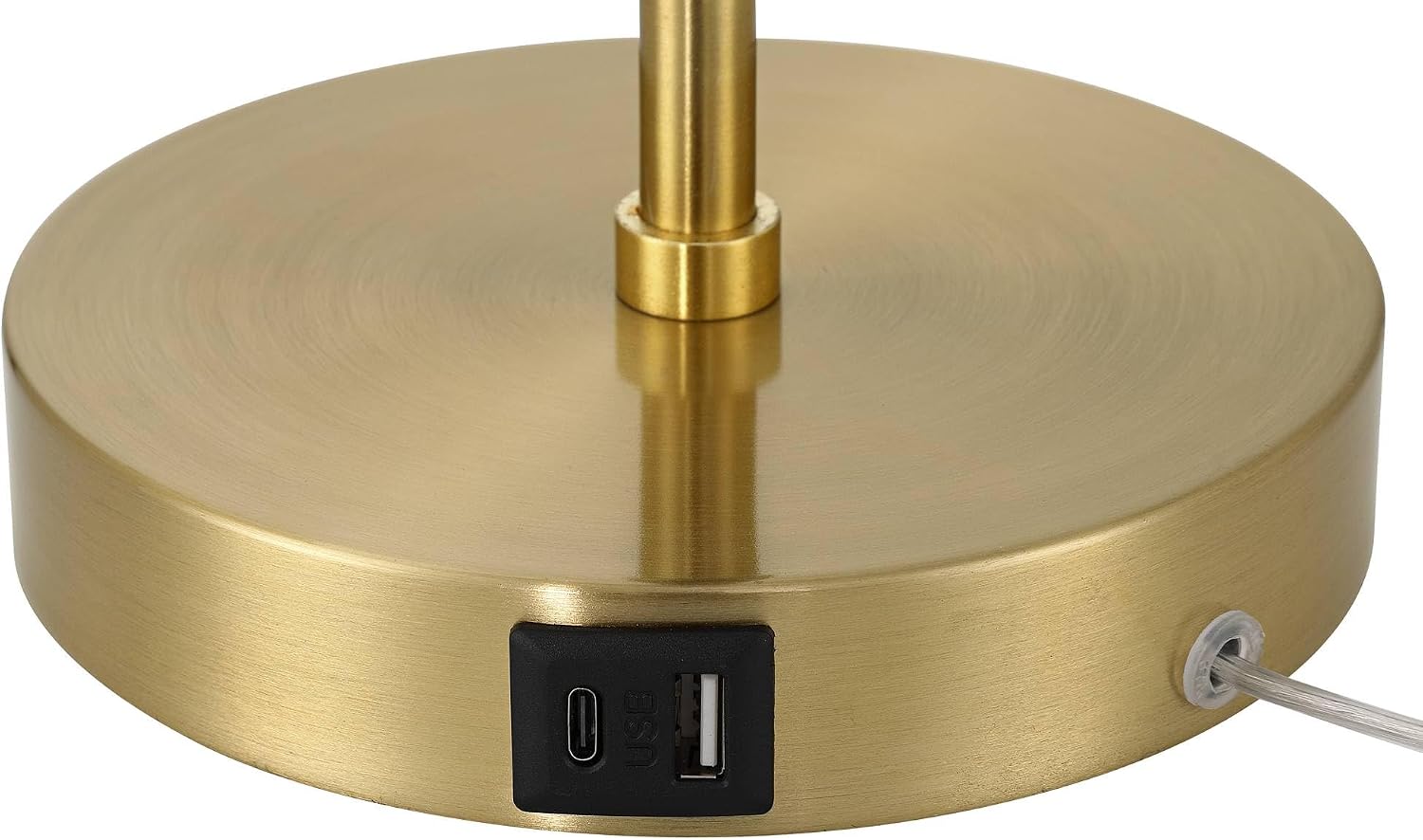 360 Lighting Pierre 23' H Gold Black Metal Dome Pull Chain USB Table Lamp Set of 2