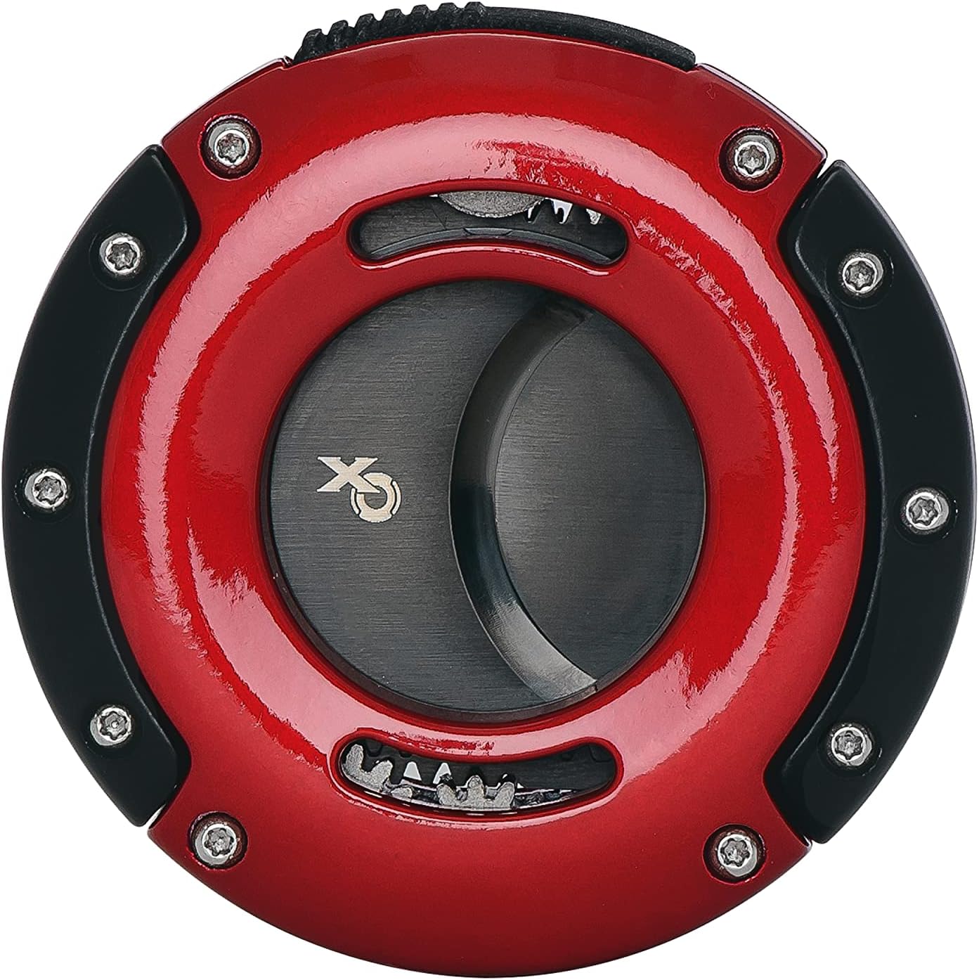 Xikar XO Double Guillotine Cigar Cutter, Dual Stainless Steel Blades, 64 RG, Black Blades (Black and Red)