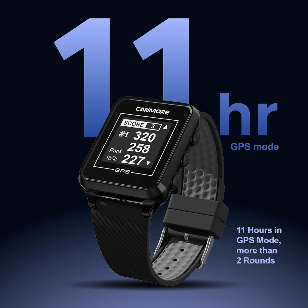 CANMORE TW353 Golf GPS Watch for Men and Women, High Contrast LCD Display, Free Update Over 41,000 Preloaded Courses Worldwide, Lightweight Essential Golf Accessory for Golfers, Black/Gray/Turquoise
