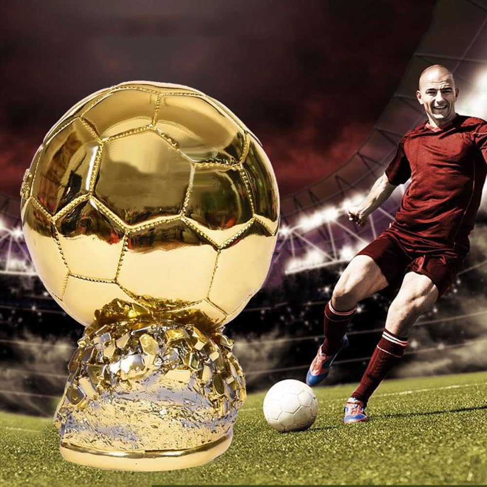 Football Trophy Champion Trophy Best Player Golden Ball Resin Material Electroplating Gold Color Football Commemorative Trophy Collection Football Fan Gift