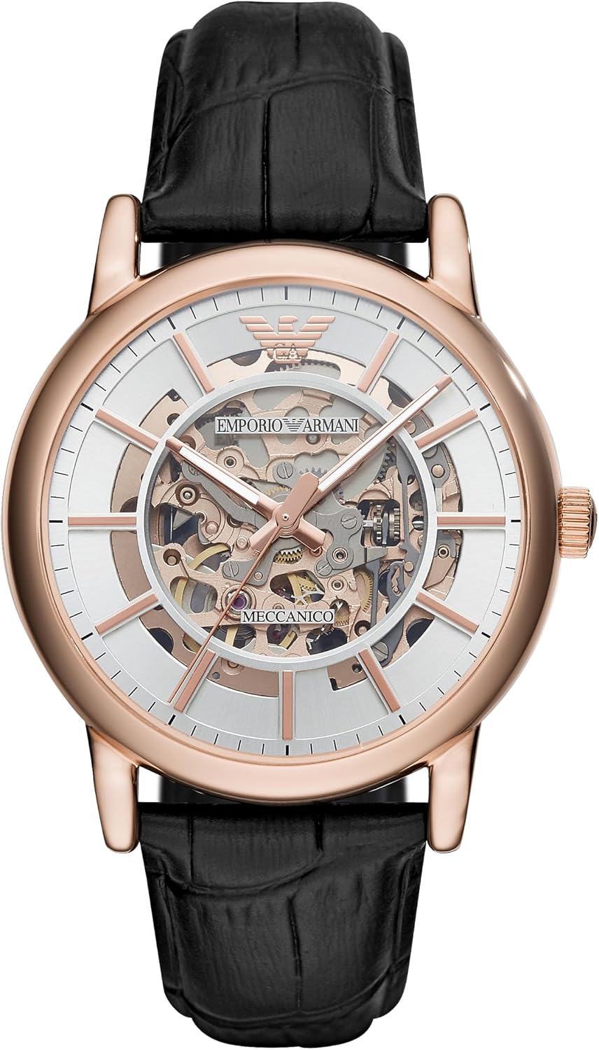Emporio Armani Men's Three Hand, Automatic or Chronograph Watch with Stainless Steel or Leather Band