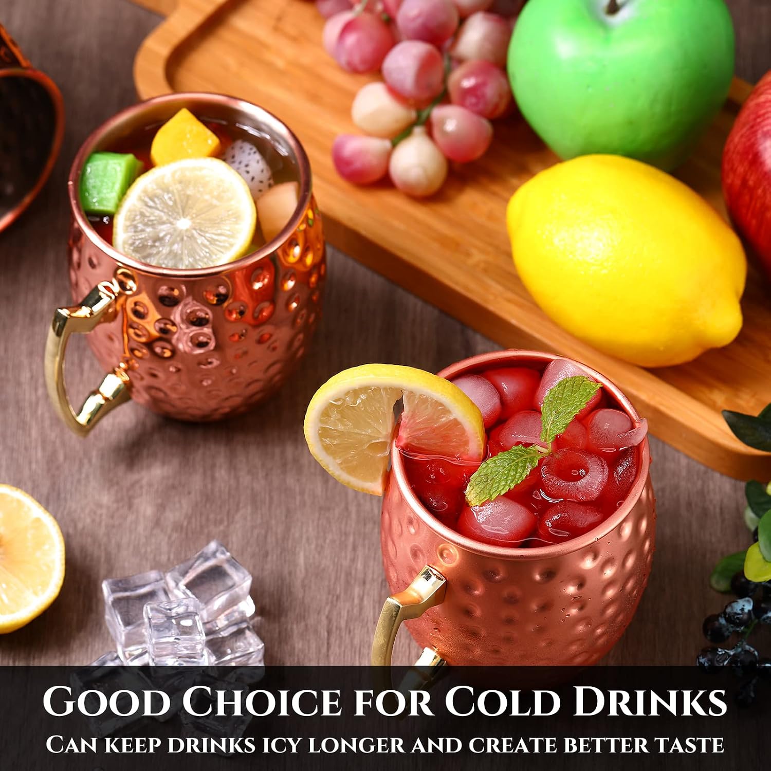 Didaey 24 Pack Moscow Mule Mugs Set Copper Cups Bulk Stainless Steel Moscow Mule Cups Tarnish Resistant Hammered Finish Chilled Coffee Mugs for Cocktail Wedding Gift Drinkware(12 oz)