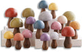 Your Heart's Content Wood Mushrooms Set of 18, Custom Colors, Charming Nature Inspired Gift, cottagecore, Hand Painted, Wooden Mushrooms, Whimsy, Home Decor, Hand Painted, (Paint Set of 18)