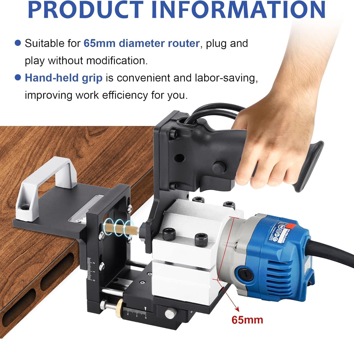 Mortising Machine, Invisible Fastener Slotting Bracket Router, Black MortiseTenon Jig, for Woodworking Furniture Splicing