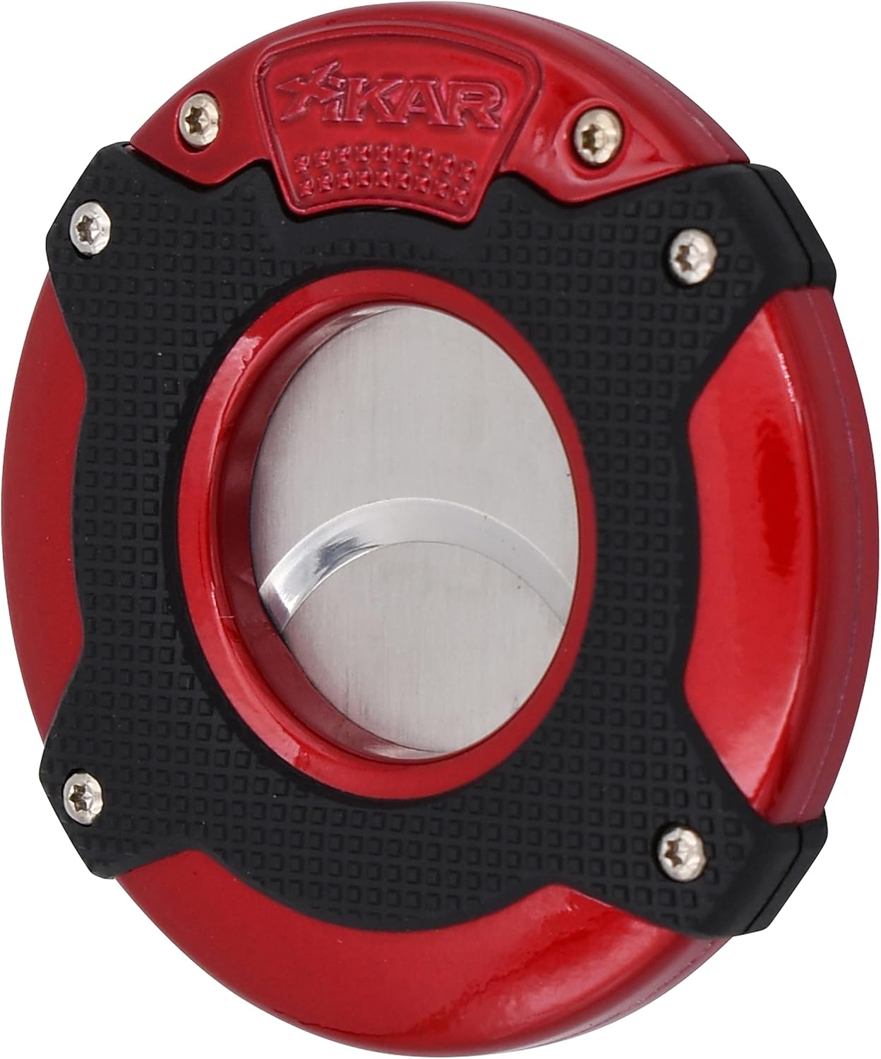 XIKAR Enso Cigar Cutter, Synchronized Double-Guillotine Stainless Steel Blades, Planetary Gear System, Red