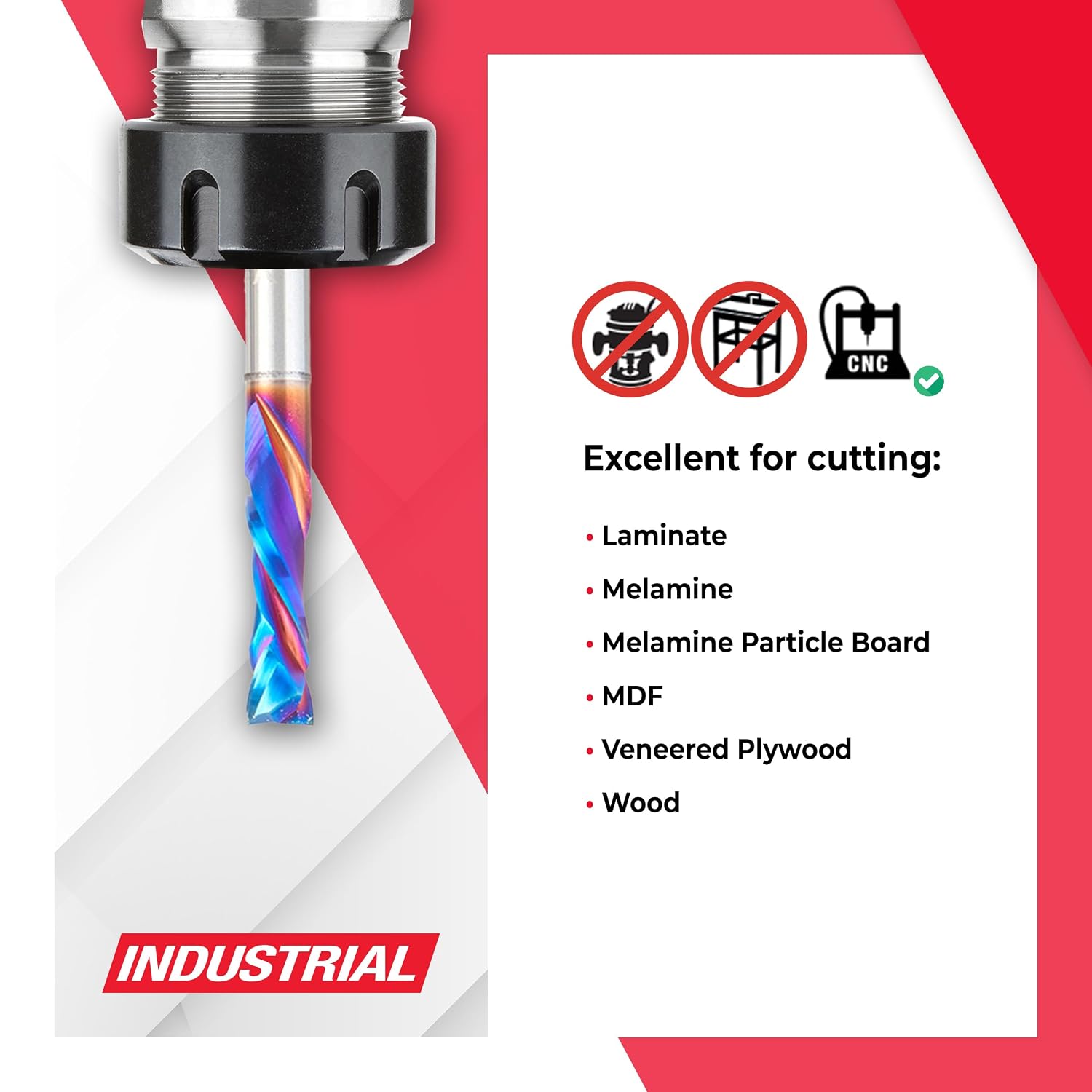 Amana Tool Spektra Extreme Tool Life Coated Solid Carbide CNC Signmaking Router Bit 1/4 Inch Shank Pack II, AMS-197-K 2 Pc