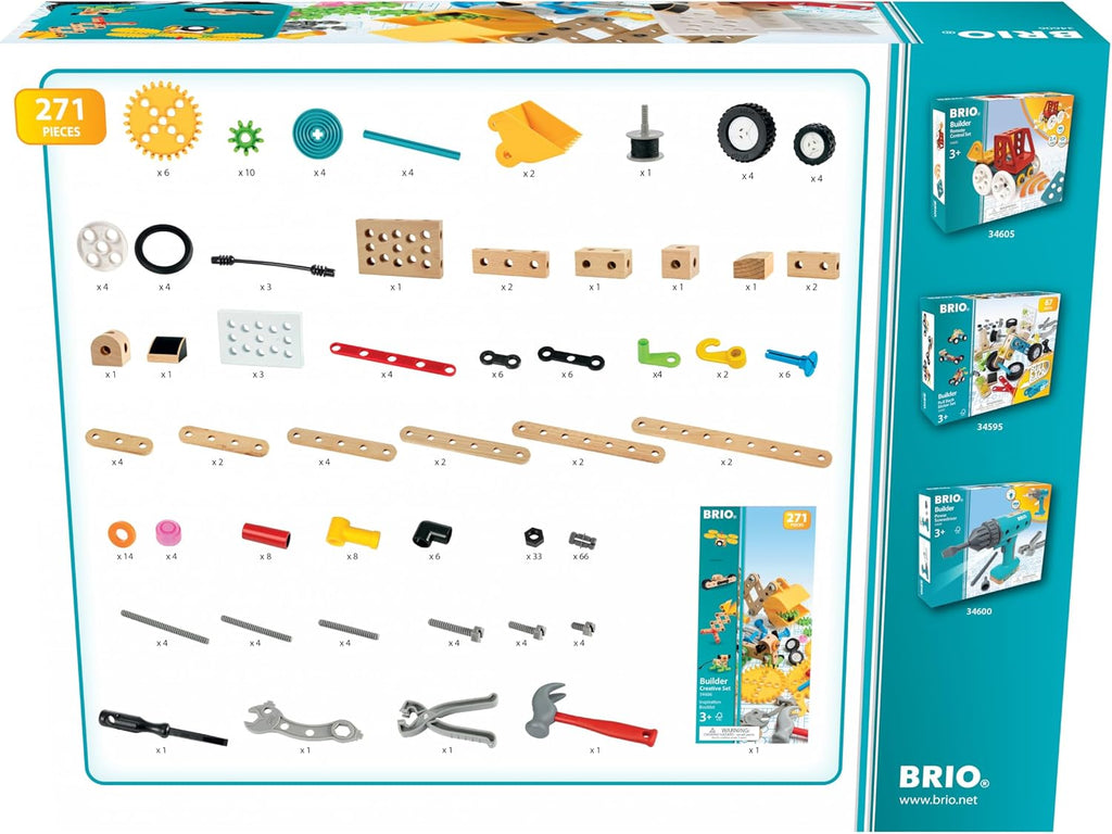 BRIO Builder - 34606 Builder Creative Set | 271-piece Educational Construction Toy for Kids Aged 3 Years Up